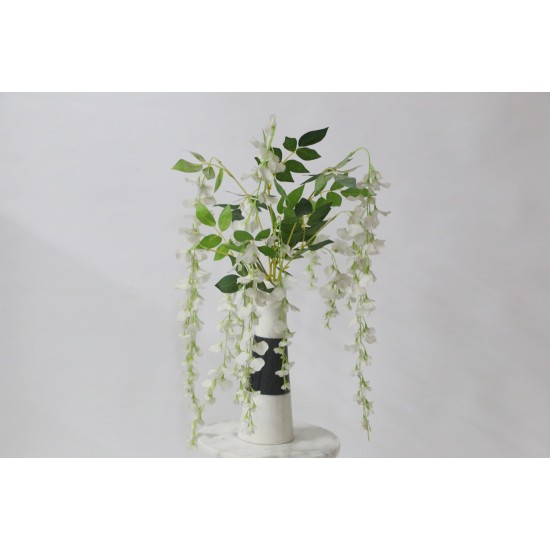 White and black Marble plant container