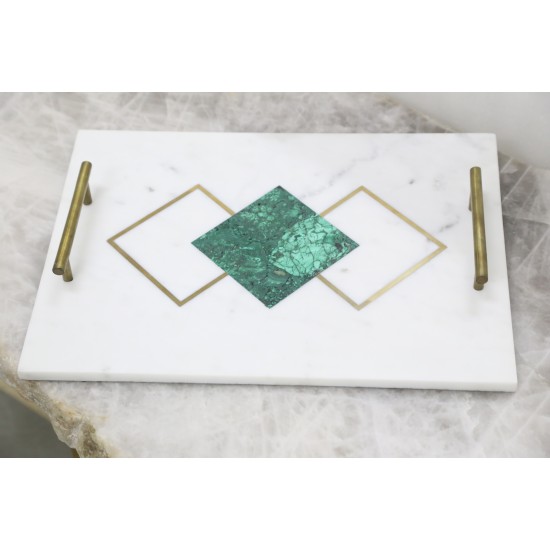 Malachite Marble Serving Tray 