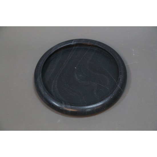 Black Round Marble Serving Tray